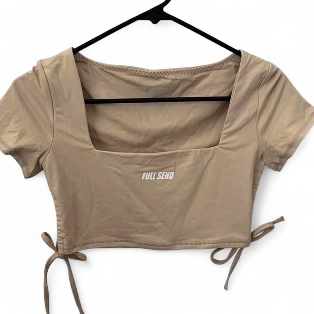 🚨FULL SEND | NELK BOYS Fitness Squared Tie Side Top NUDE Workout Shirt-Size-S
